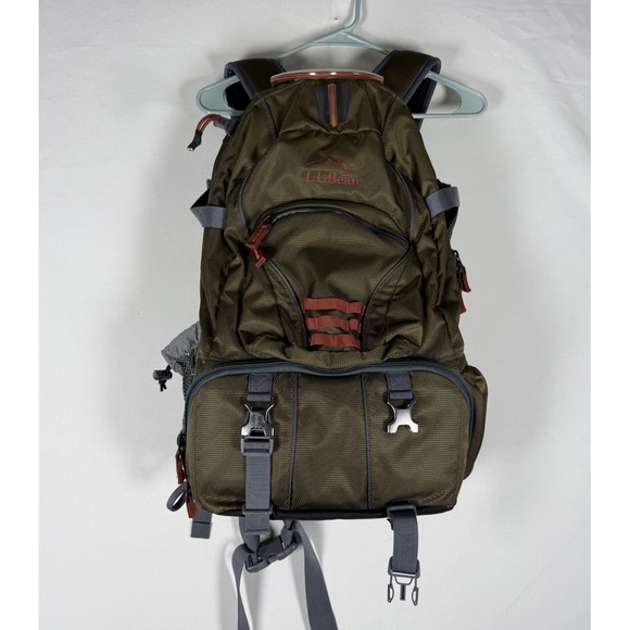 L L Bean Wildlife Watcher Backpack Green Brown Hiking Pockets Gorpcore Unused main image 6